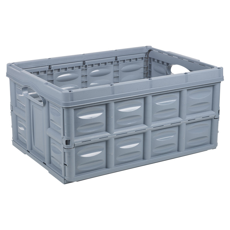 Rebrilliant Extra Large Foldable Plastic Crate 53X40x26cm Grey